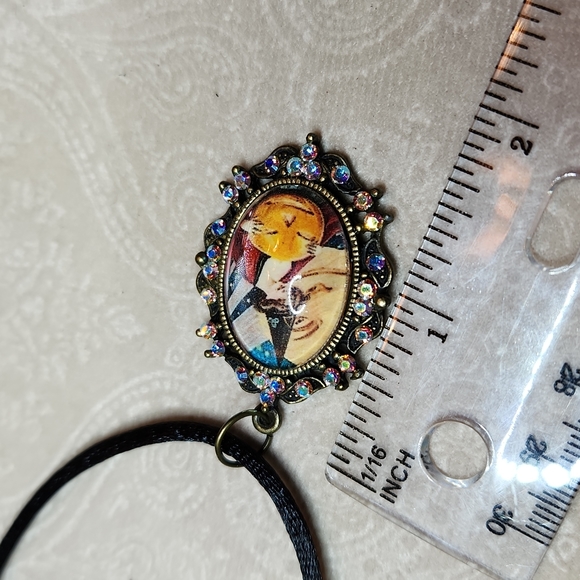 NEW! Handmade glass pendant, genuine Swarovski crystals. Halloween witch! 🎃 😍 - Picture 3 of 8